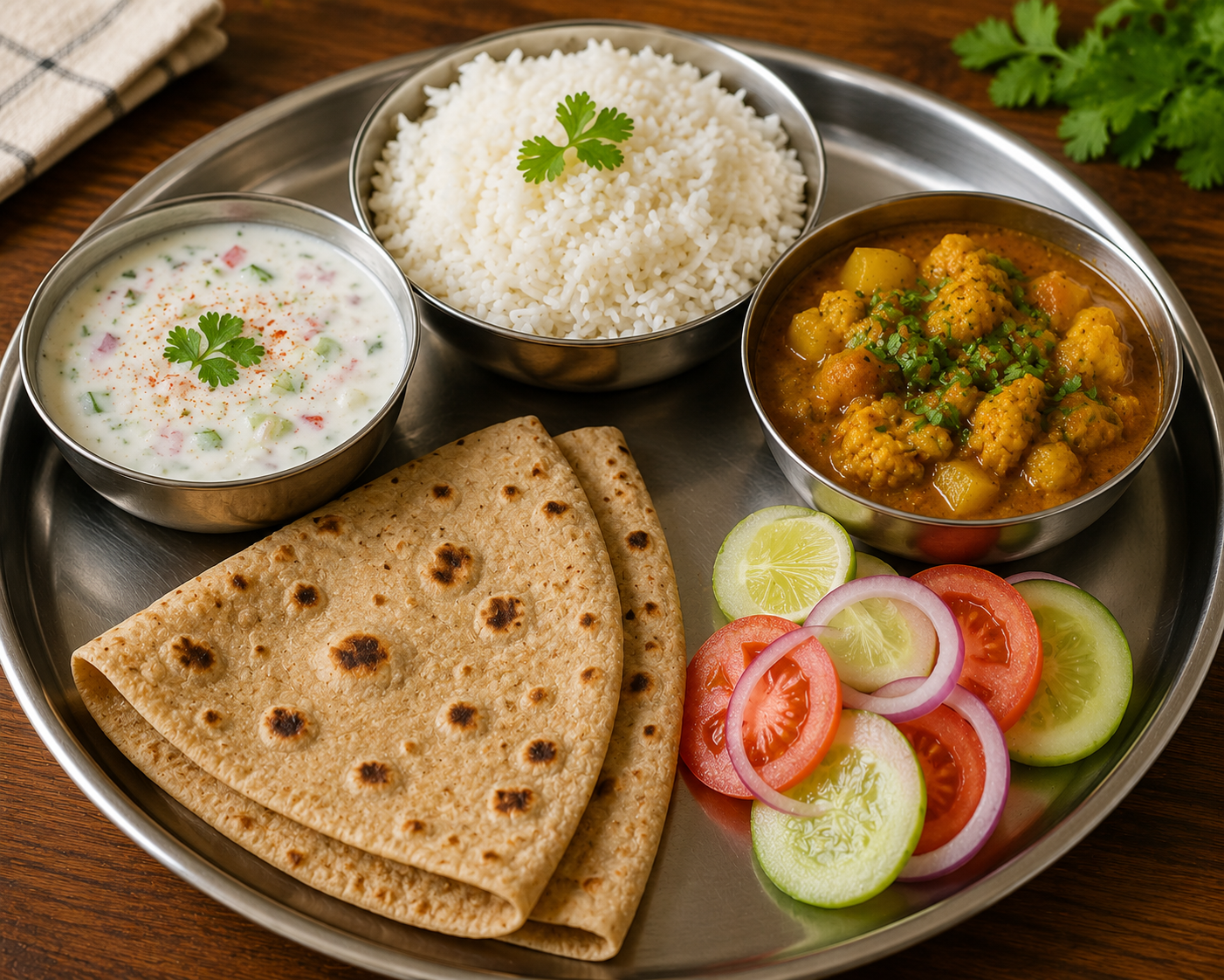 Vegetarian lunch thali